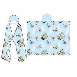 MOOSE Couverture à capuche Bluey avec motifs corail - 120x150 cm