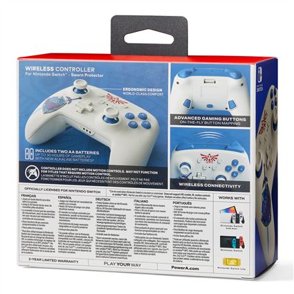PowerA NSGP0015-01 Manette Sans Fil Officielle Nintendo Switch Edition Zelda, Rechargeable, Boutons Assignables, Motion Control, 30h Autonomie