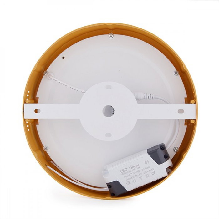 Plafonnier LED circulaire jaune 18 W, 1 800 lm, 2 700 K