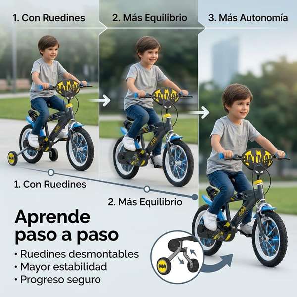 Toimsa Bicicleta Batman - Vélo enfant 14" pour 4 à 6 ans - Noir Toimsa Bicicleta Batman - Vélo enfant 14" pour 4 à 6 ans - Noir