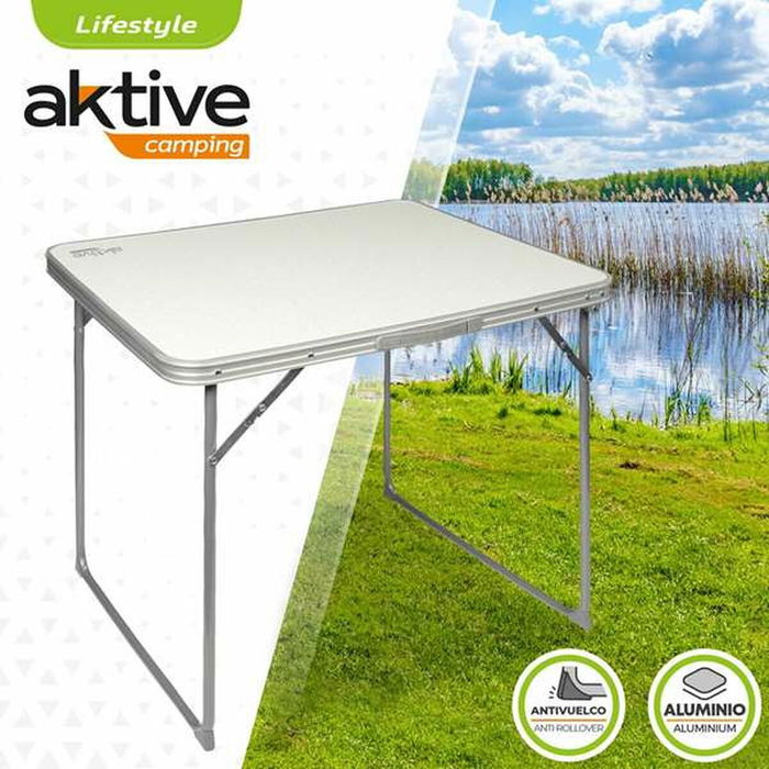 Table Piable Aktive Blanc Acier Bois MDF 80 x 60 x 70 cm Table Piable Aktive Blanc Acier Bois MDF 80 x 60 x 70 cm