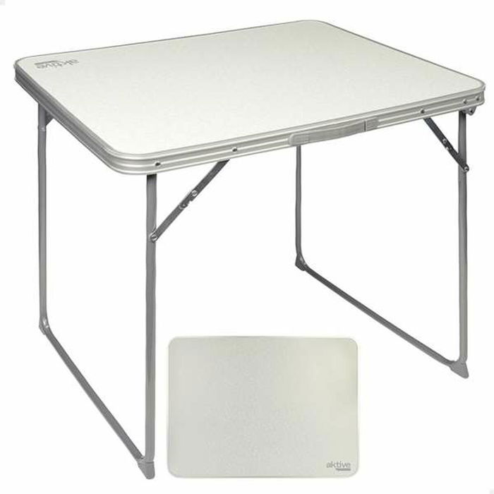 Table Piable Aktive Blanc Acier Bois MDF 80 x 60 x 70 cm Table Piable Aktive Blanc Acier Bois MDF 80 x 60 x 70 cm