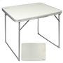 Color Baby - Table de camping pliante 80x60 cm, bois et acier, blanc