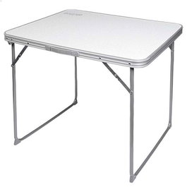 Color Baby - Table de camping pliante 80x60 cm, bois et acier, blanc