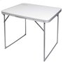 Color Baby - Table de camping pliante 80x60 cm, bois et acier, blanc