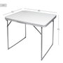 Color Baby - Table de camping pliante 80x60 cm, bois et acier, blanc