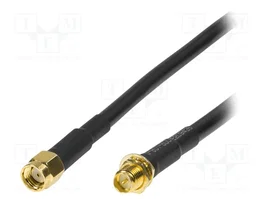 LOGILINK Câble coaxial 5m RP-SMA mâle vers RP-SMA femelles, noir, 50Ω