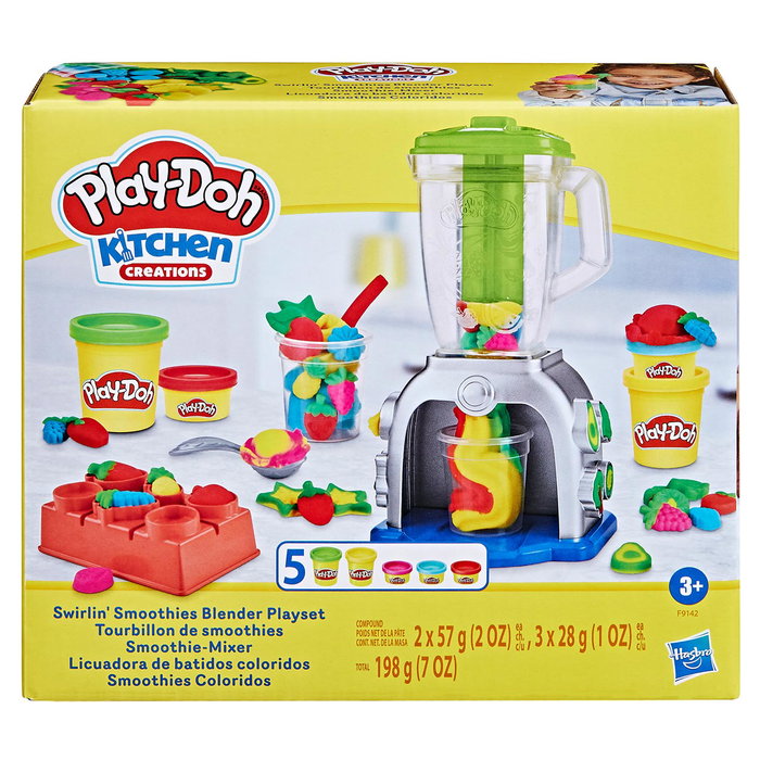 Play-Doh Tourbillon de Smoothies, Jouet de Cuisine Factice avec Pâte à Modeler, Loisirs Créatifs Enfants dès 3 ans, 5 Pots Pâte, Mixeur