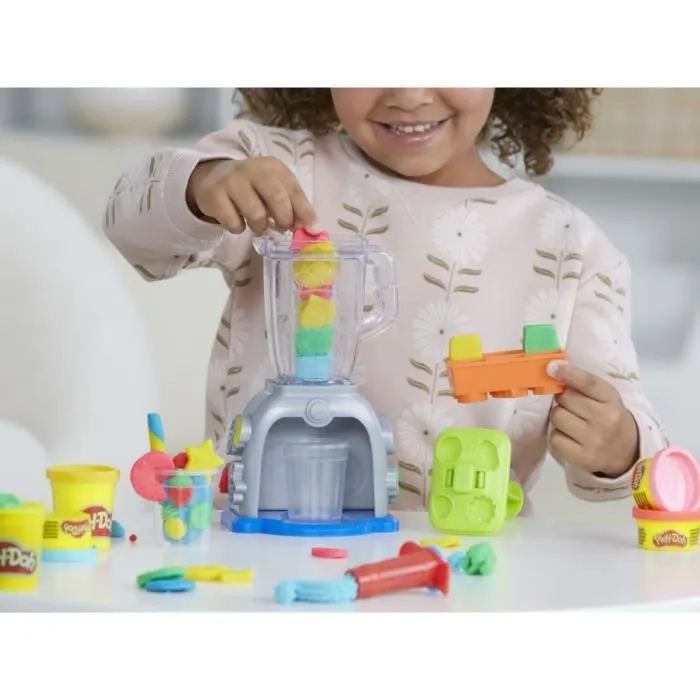 Play-Doh Tourbillon de Smoothies, Jouet de Cuisine Factice avec Pâte à Modeler, Loisirs Créatifs Enfants dès 3 ans, 5 Pots Pâte, Mixeur