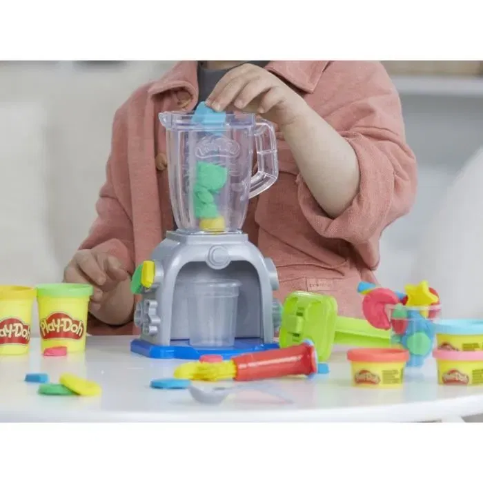 Play-Doh Tourbillon de Smoothies, Jouet de Cuisine Factice avec Pâte à Modeler, Loisirs Créatifs Enfants dès 3 ans, 5 Pots Pâte, Mixeur