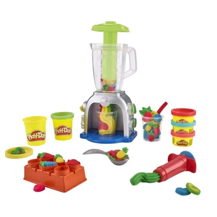 Play-Doh Tourbillon de Smoothies, Jouet de Cuisine Factice avec Pâte à Modeler, Loisirs Créatifs Enfants dès 3 ans, 5 Pots Pâte, Mixeur
