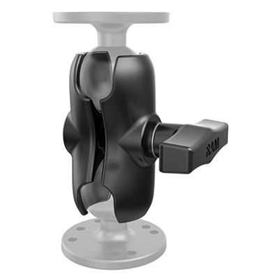 RAM Mounts RAM-201U-B Bras double rotule court pour montage universel, ajustement infini pour angles de vue parfaits