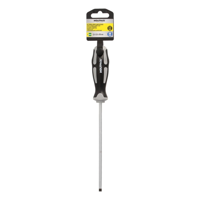 WOLFPACK LINEA PROFESIONAL Tournevis Plat Évidé Acier S2 1,0 x Ø 5,0 x 150 mm