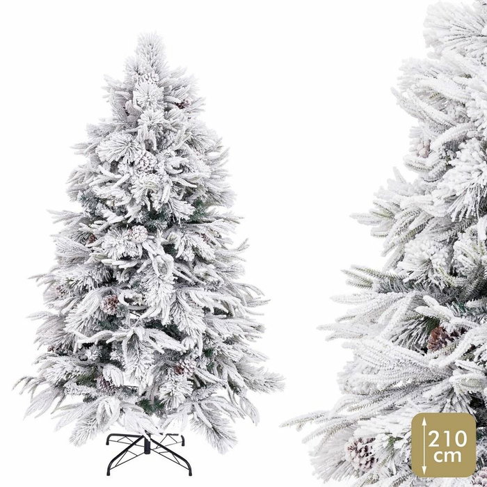 BigBuy Christmas Sapin de Noël Ananas Enneigé 210 cm