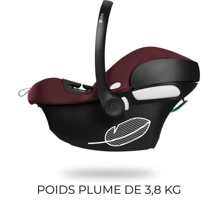 CYBEX Siège auto Aton B2 i-Size avec Base One ISOFIX, Groupe 0+ (Naissance-13 kg/87 cm/2 ans), Rouge - Conforme R129/03