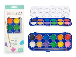 Pincello Aquarelles 12 Couleurs avec Pinceau Bois - 10 x 24,5 x 1,5 cm (Set de 72)