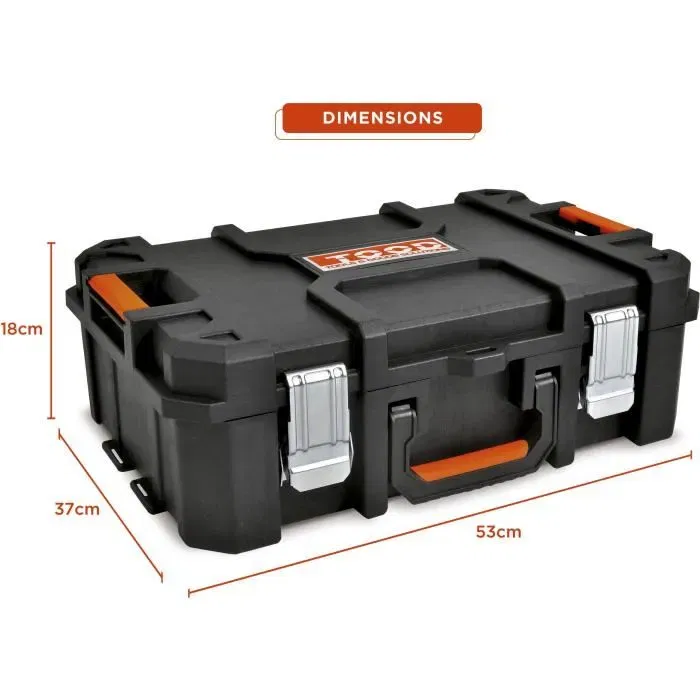 TOOD - Mallette à outils étanche professionnelle - 6 godets amovibles pour rangement optimal - Protection contre humidité et chocs - Dimensions 53x37x18 cm