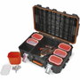 Tood Mallette à outils étanche avec 6 godets, noir/orange