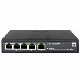LevelOne GES-2105P Commutateur Smart Lite Gigabit PoE+ 5 ports, 4 ports PoE+ 60 W, gestion web, noir