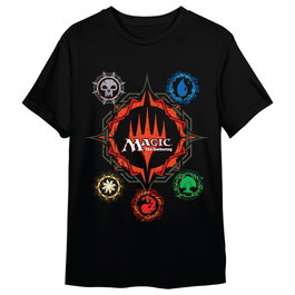 WIZARDS - T-Shirt Mana Symbols Magic: The Gathering adulte - 100% Coton - 165g - Taille S