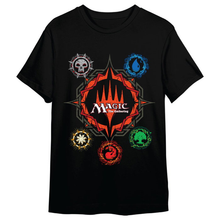 WIZARDS - T-Shirt Mana Symbols Magic: The Gathering adulte - 100% Coton - 165g - Taille S WIZARDS - T-Shirt Mana Symbols Magic: The Gathering adulte - 100% Coton - 165g - Taille S