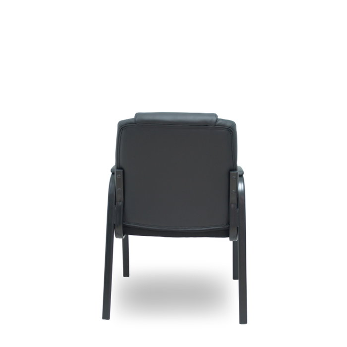 FORÖL Chaise Opti543 Fixe en Cuir Écologique Noir avec Accoudoirs FORÖL Chaise Opti543 Fixe en Cuir Écologique Noir avec Accoudoirs
