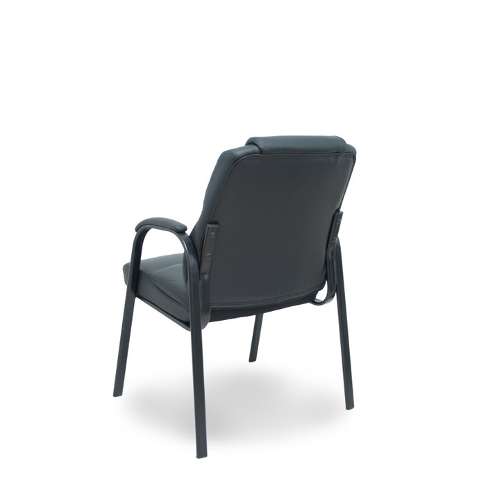 FORÖL Chaise Opti543 Fixe en Cuir Écologique Noir avec Accoudoirs FORÖL Chaise Opti543 Fixe en Cuir Écologique Noir avec Accoudoirs