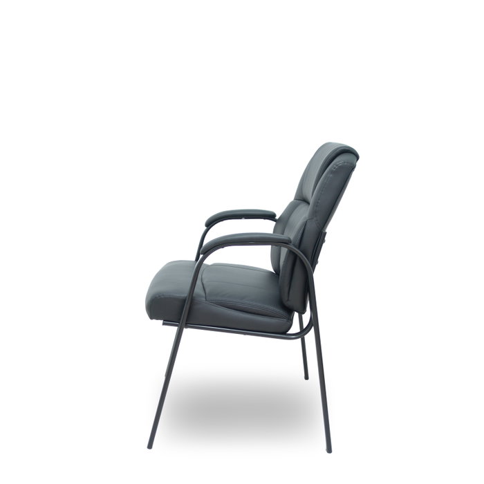 FORÖL Chaise Opti543 Fixe en Cuir Écologique Noir avec Accoudoirs FORÖL Chaise Opti543 Fixe en Cuir Écologique Noir avec Accoudoirs