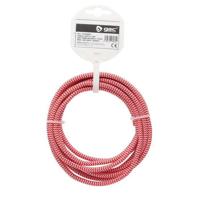 GSC Evolution Câble textile 2,5M (2x0.75mm) Blanco/Rojo GSC Evolution Câble textile 2,5M (2x0.75mm) Blanco/Rojo
