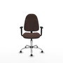 PIQUERAS Y CRESPO Chaise de bureau Algarra, Similicuir Marron foncé, Piétement Chromé
