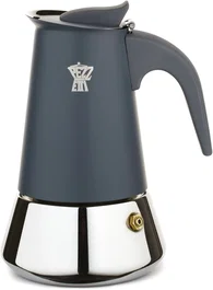 Pezzetti Steelexpress Cafetière italienne en acier inoxydable, 4 tasses, ArgBleuent