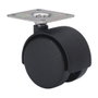 Ruedas Alex Roue pivotante avec plaque et axe lisse, noire, Ø 4 cm