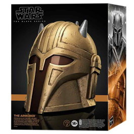 Hasbro The Black Series - Casque électronique premium The Armorer de Star Wars : The Mandalorian avec intérieur rembourré