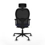 Piqueras y Crespo Chaise de Bureau avec Appui-tête Jorquera 2D036G2 Bleu clair