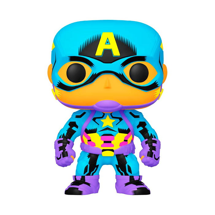 Funko Pop Marvel Captain America Black Light Special Edition - Figurine vinyle 10 cm - Édition spéciale luminescente - 48845 Funko Pop Marvel Captain America Black Light Special Edition - Figurine vinyle 10 cm - Édition spéciale luminescente - 48845