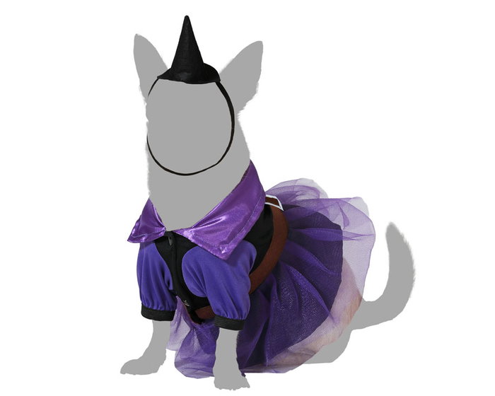 Déguisement pour Chien ou Chat Halloween Déguisement de Sorcière Violet avec Chapeau Taille L Déguisement pour Chien ou Chat Halloween Déguisement de Sorcière Violet avec Chapeau Taille L