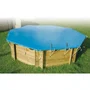 Ubbink Bâche de sécurité et hivernage pour piscine bois 400 x 750 cm, 550 g/m2, NF-P 90-308, bleue - Compatible uniquement piscines Ubbink