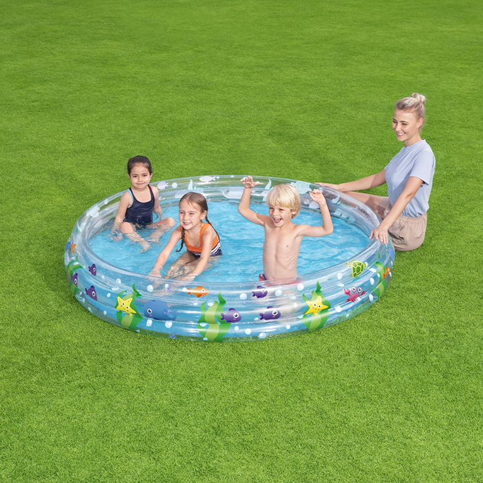 Bestway 51005 Piscine Gonflable Enfant 3 Anneaux Transparente Vie Marine 183x33 cm +2 Ans Bestway 51005 Piscine Gonflable Enfant 3 Anneaux Transparente Vie Marine 183x33 cm +2 Ans