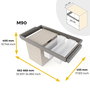 Emuca Kit 2 plateaus auxiliaires, 1 panier et rack ajustable Quartz pour armoires, glissières extension totale et à fermeture douce, Module 90cm, Finition Titane