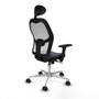 Piqueras y Crespo Chaise de Bureau avec Appui-tête 3D086N1 Gris foncé