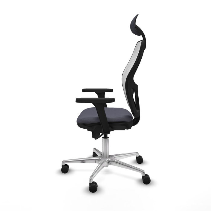 Piqueras y Crespo Chaise de Bureau avec Appui-tête 3D086N1 Gris foncé