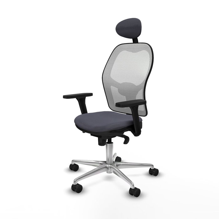 Piqueras y Crespo Chaise de Bureau avec Appui-tête 3D086N1 Gris foncé
