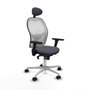 Piqueras y Crespo Chaise de Bureau avec Appui-tête 3D086N1 Gris foncé
