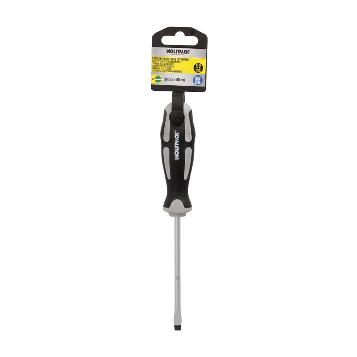 WOLFPACK LINEA PROFESIONAL Tournevis Plat Acier S2 1,0 x Ø 5,5 x 100 mm