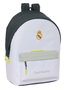 Safta Sac à dos double pour ordinateur portable 15,6 pouces avec port USB motif Real Madrid équipement 25/26 - 31x44x18 cm