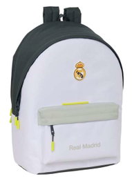 Safta Sac à dos double pour ordinateur portable 15,6 pouces avec port USB motif Real Madrid équipement 25/26 - 31x44x18 cm