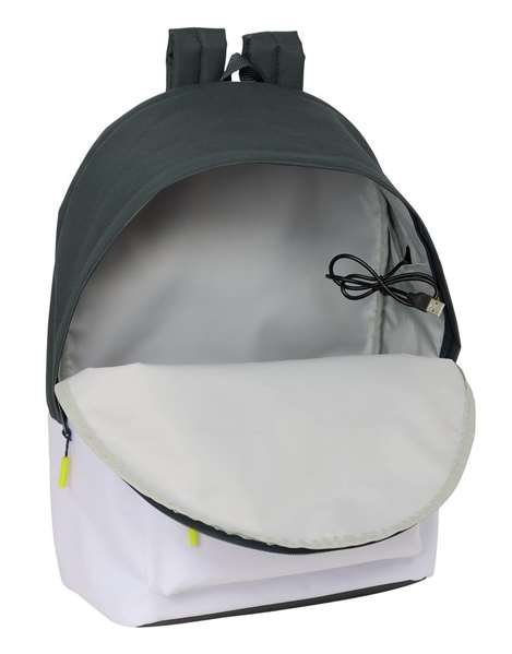 Safta Sac à dos double pour ordinateur portable 15,6 pouces avec port USB motif Real Madrid équipement 25/26 - 31x44x18 cm Safta Sac à dos double pour ordinateur portable 15,6 pouces avec port USB motif Real Madrid équipement 25/26 - 31x44x18 cm