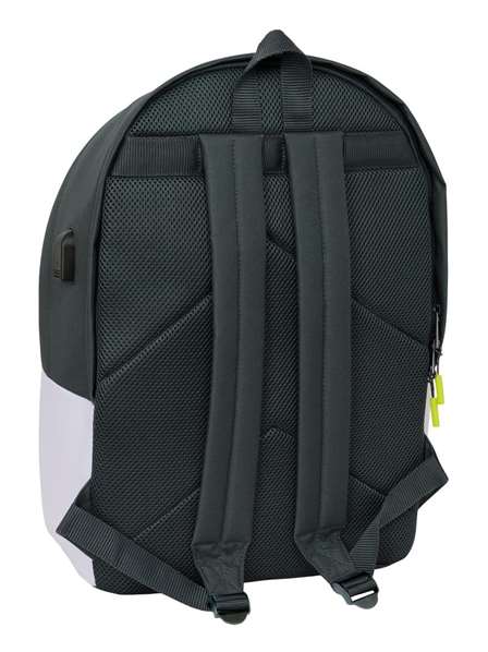 Safta Sac à dos double pour ordinateur portable 15,6 pouces avec port USB motif Real Madrid équipement 25/26 - 31x44x18 cm Safta Sac à dos double pour ordinateur portable 15,6 pouces avec port USB motif Real Madrid équipement 25/26 - 31x44x18 cm