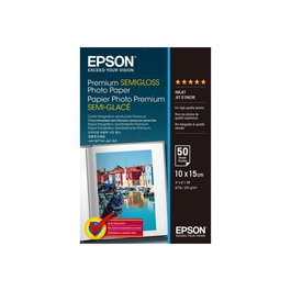 Epson Papier Photo Premium C13S041765 - 50 Feuilles Semigloss (Halbglänzend) 4" x 6" / 10 x 15 cm