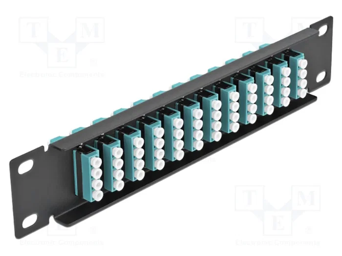 DELOCK Panneau de brassage à fibre optique LC Quad noir 1U rack 10 inch